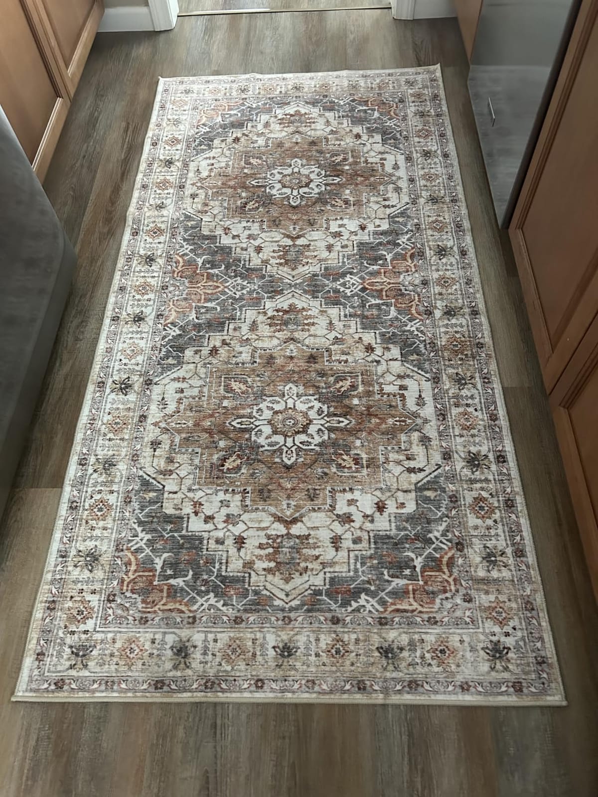 Madane Hallway Runner Rug 2x8 Washable Kitchen Rugs Non-Slip, Turmeric/Grey customer photo 1