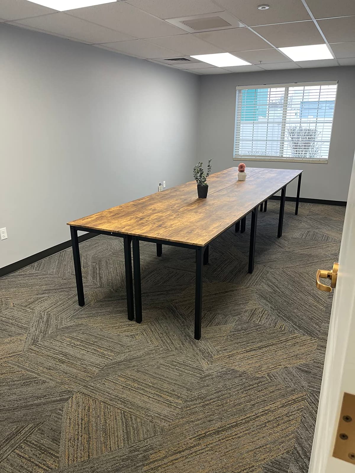 Bonzy Home Conference Tables 12ft Office Computer Desk for Meeting Room Study Writing Printer Table Save Space Design for 14 People 6PCS 141.6