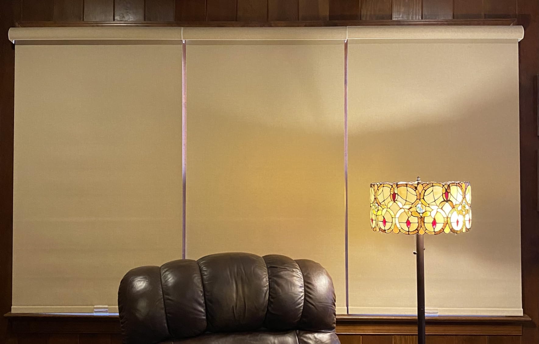 Boolegon Blackout Roller Shades for Windows, Grey, Custom Size customer photo 2