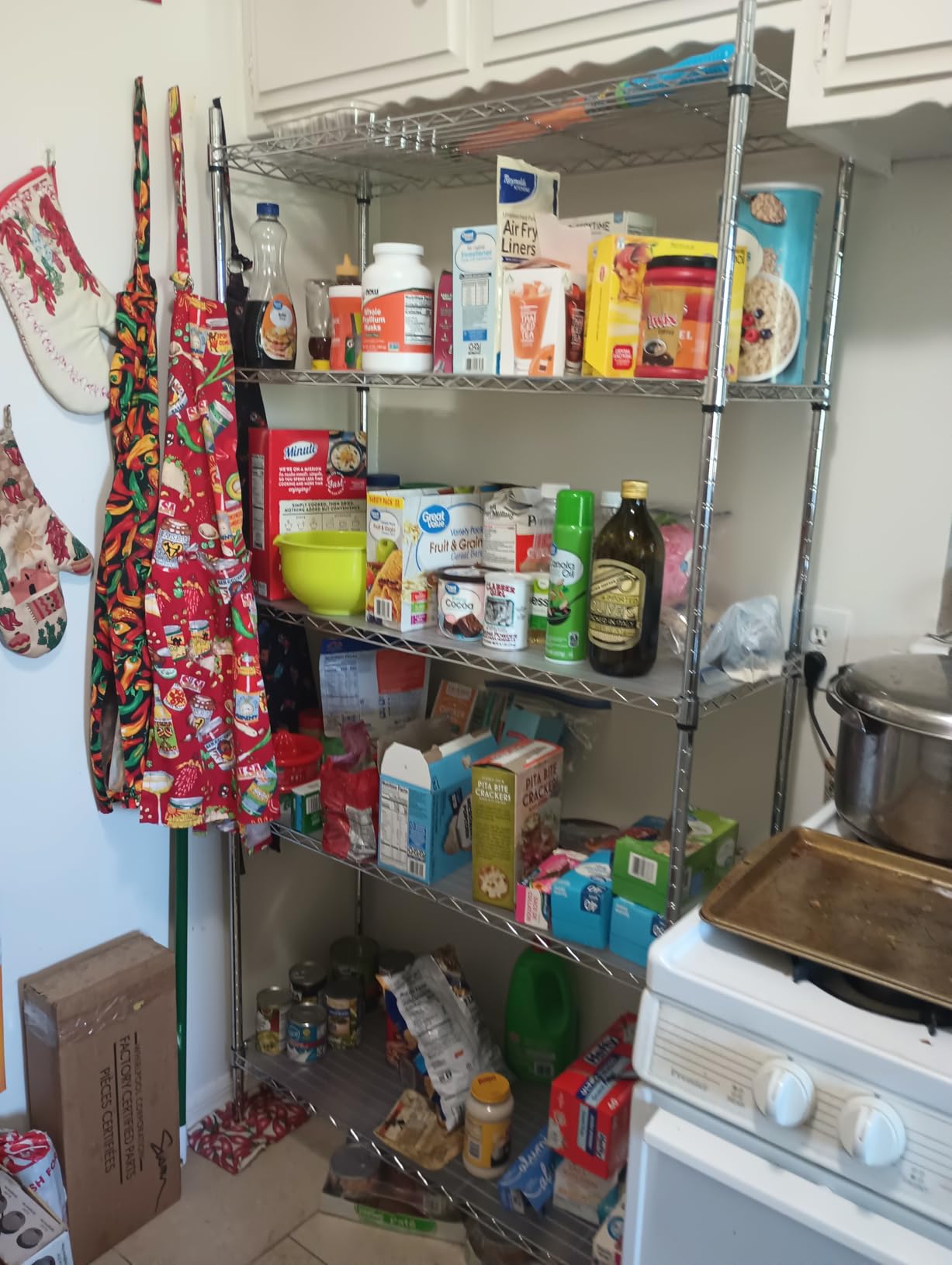 REIBII 72''H Metal Shelving 5-Tier Storage Shelves,1100lbs, Kitchen Pantry customer photo 2