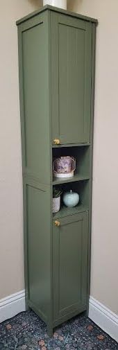 VASAGLE Tall Storage Cabinet with Lights, Slim, 11.8