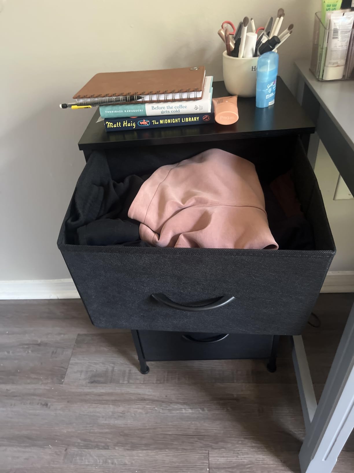 AODK Small Dresser for Bedroom Nightstand with 3 Storage Drawers, Black customer photo 2