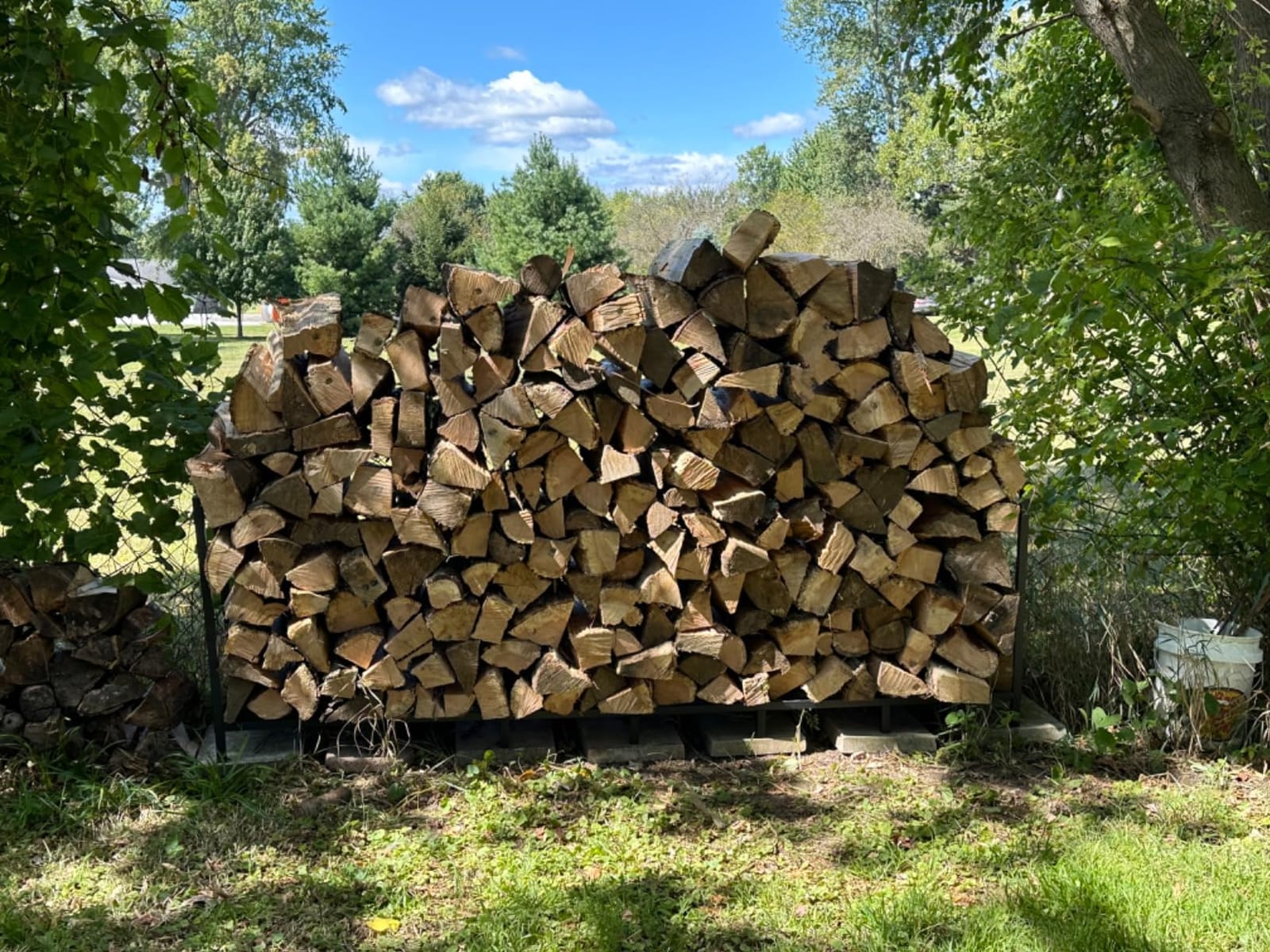 8ft Outdoor Firewood Rack Log Holder for Fire Wood Pile Storage customer photo 1
