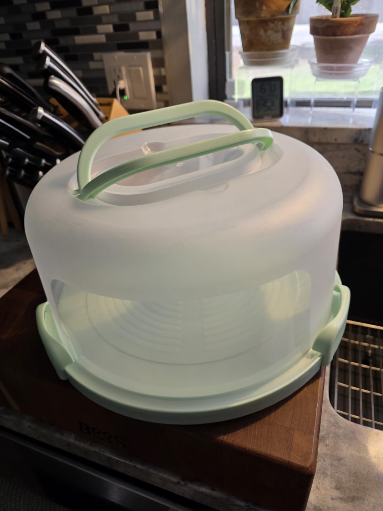 Cake Carrier with Lid and Handle，BPA-Free Cake Holder Cake Containers customer photo 2