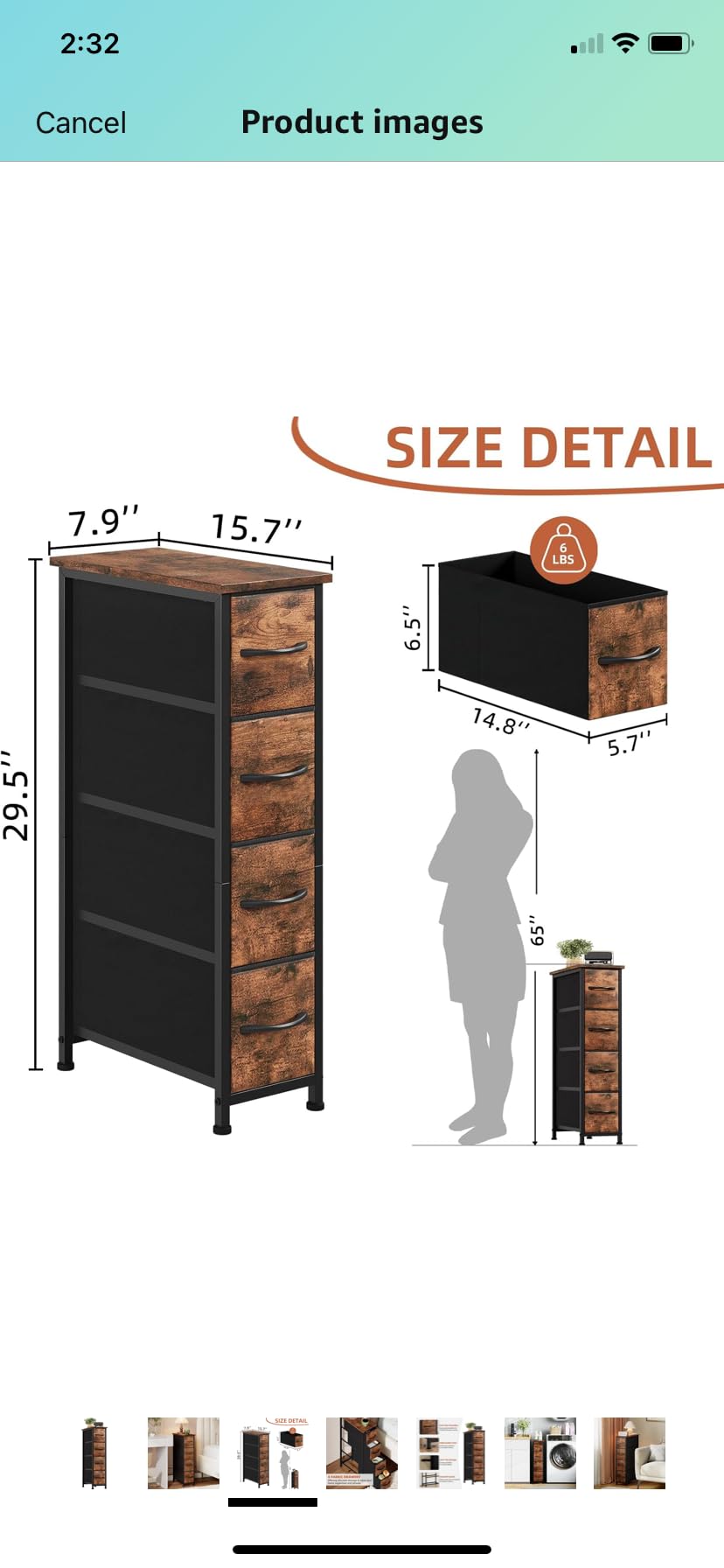 Somdot Small Dresser for Bedroom, 3 Drawer Storage Cabinet, White customer photo 2