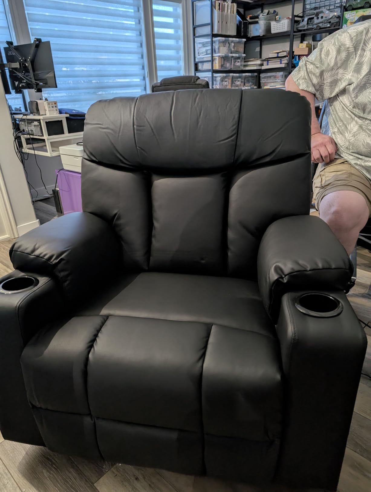 Bonzy Home Power Lift Recliner Chair with Heat and Massage, Faux Leather customer photo 2