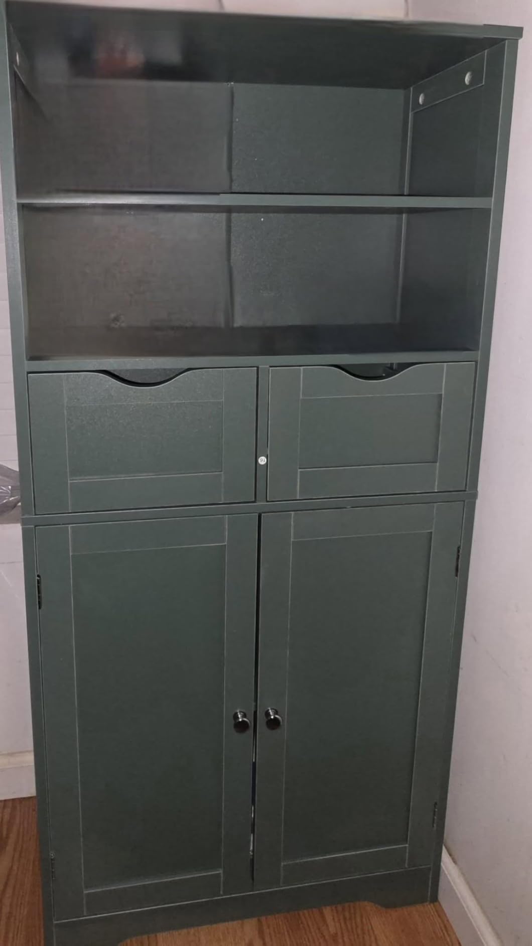 Iwell Bathroom Storage Cabinet with 2 Drawers, Small Kitchen Pantry Cabinet customer photo 2