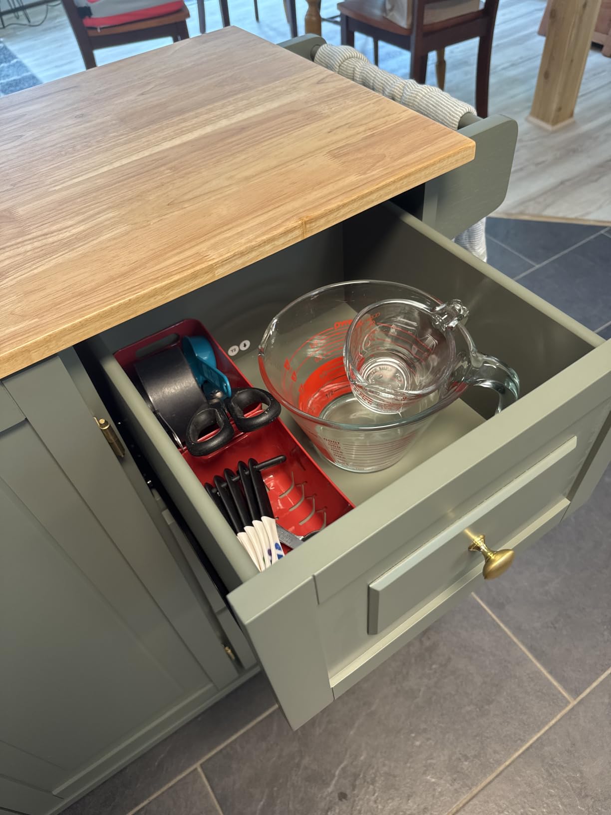 Homestyles Mobile Kitchen Island Cart with Wood Top and Dropleaf Breakfast Bar, 18
