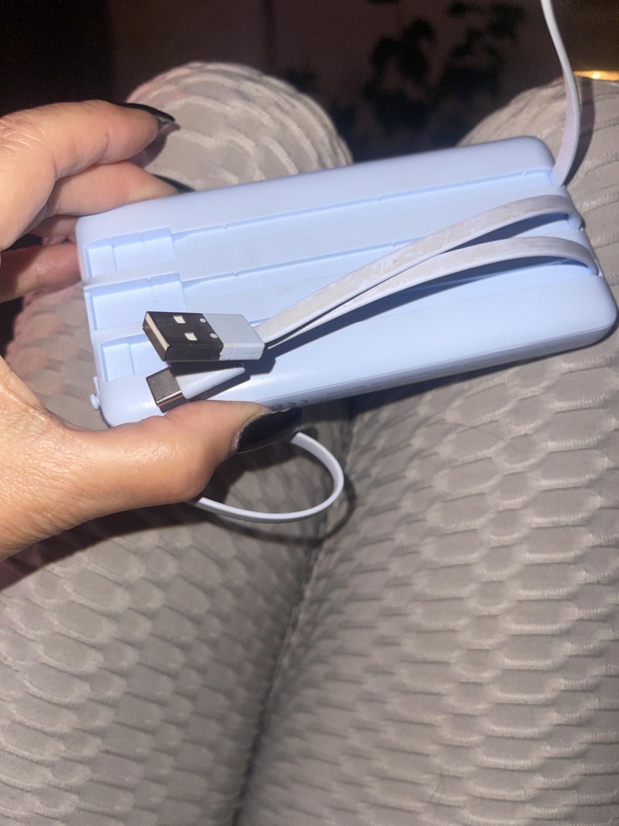 VRURC Portable Charger, Slim Power Bank Built-in 4 Cables, Travel Essential customer photo 2