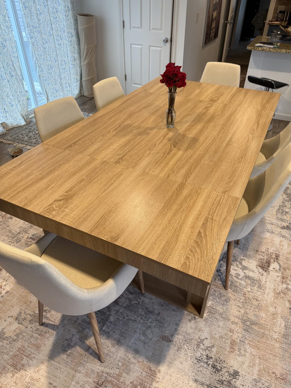 ECACAD 7FT Conference Table for 6-8 People, Large Rectangular Meeting Table, Modern Seminar Table for Office Meeting Conference Room, Black and Deep Brown (86.8”L x 47.2”W x 29.4”H) customer photo 2