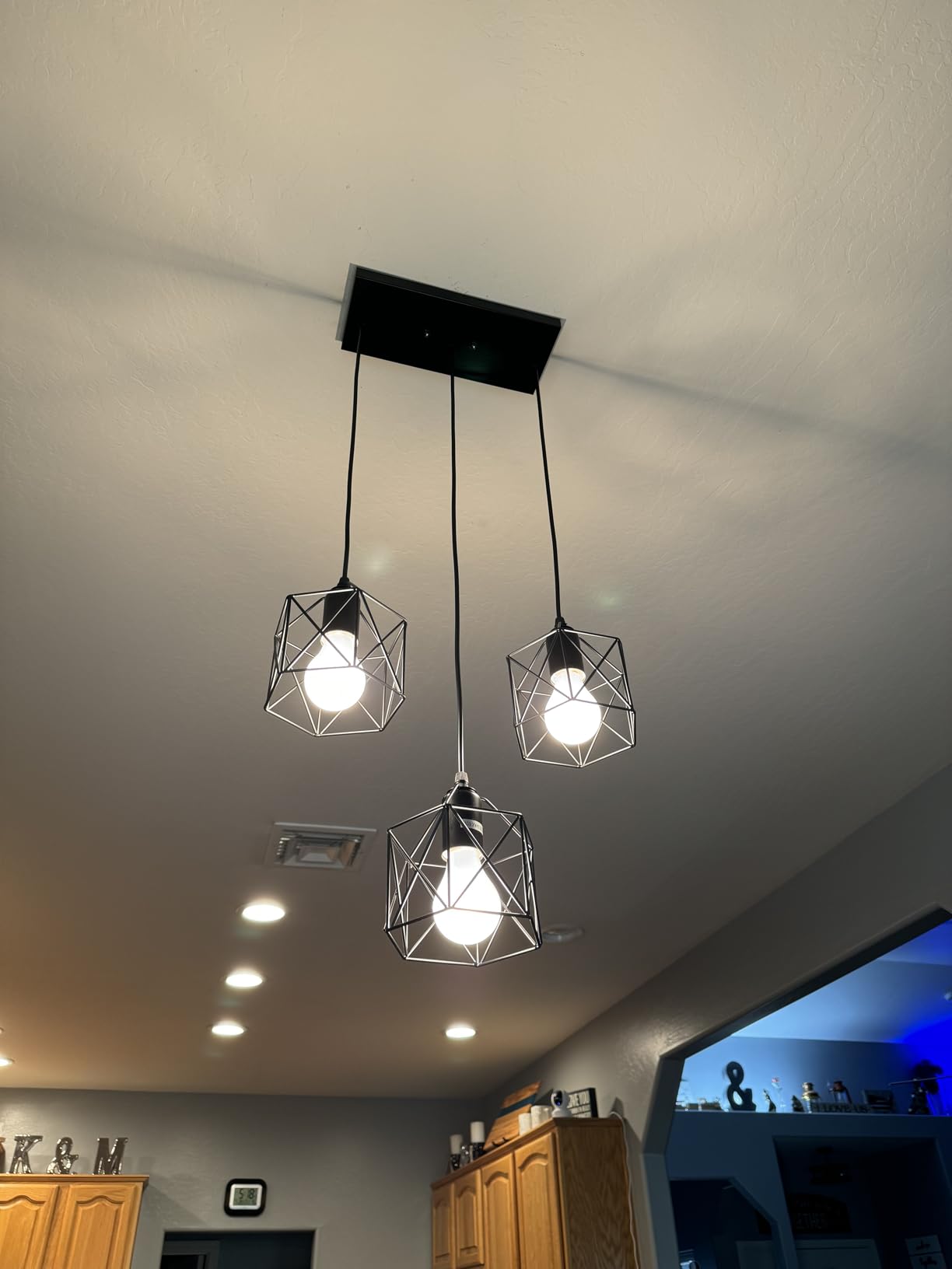 3-Light Pendant Lights, Black Hanging Light Fixture customer photo 1