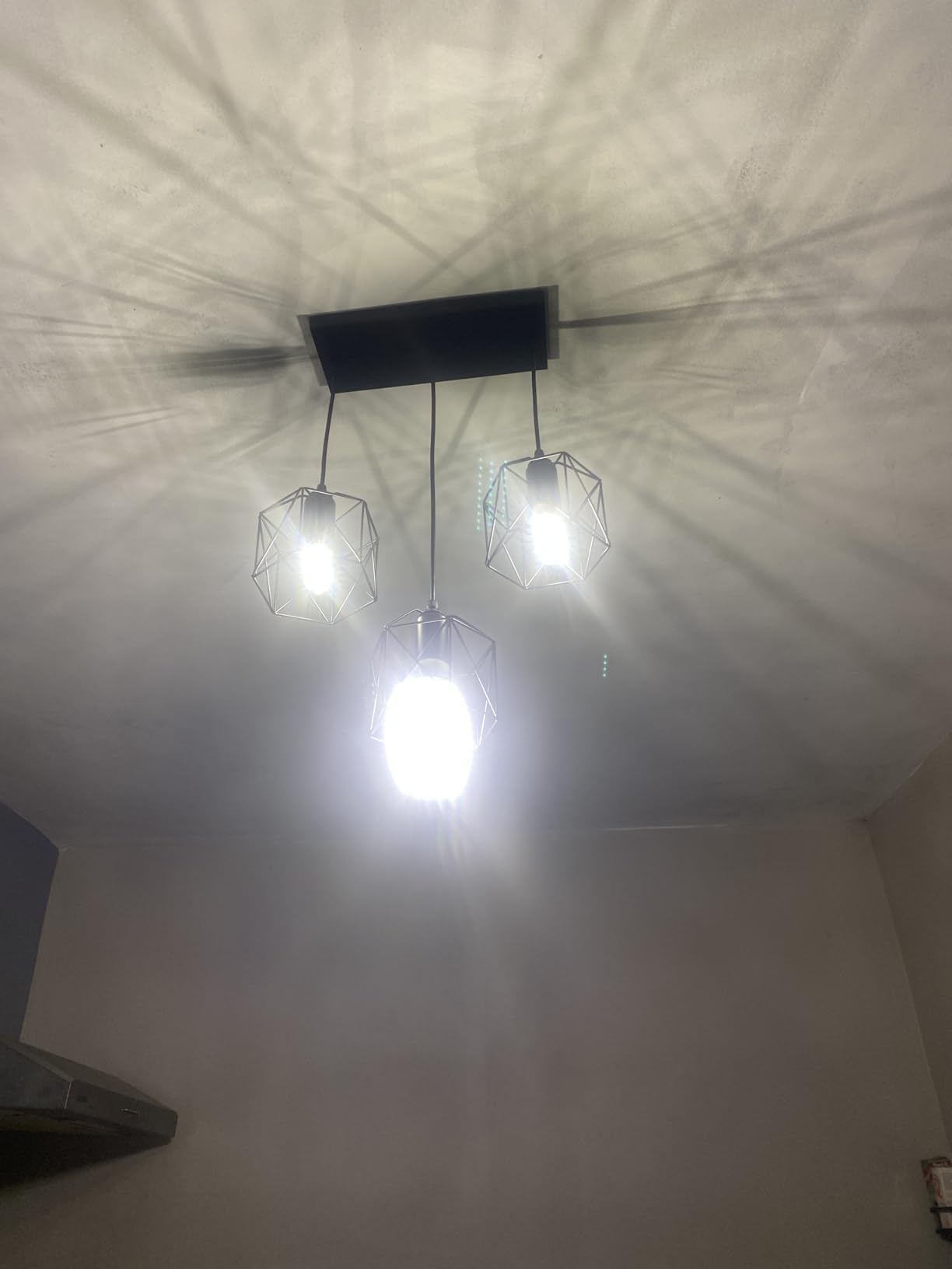 3-Light Pendant Lights, Black Hanging Light Fixture customer photo 2