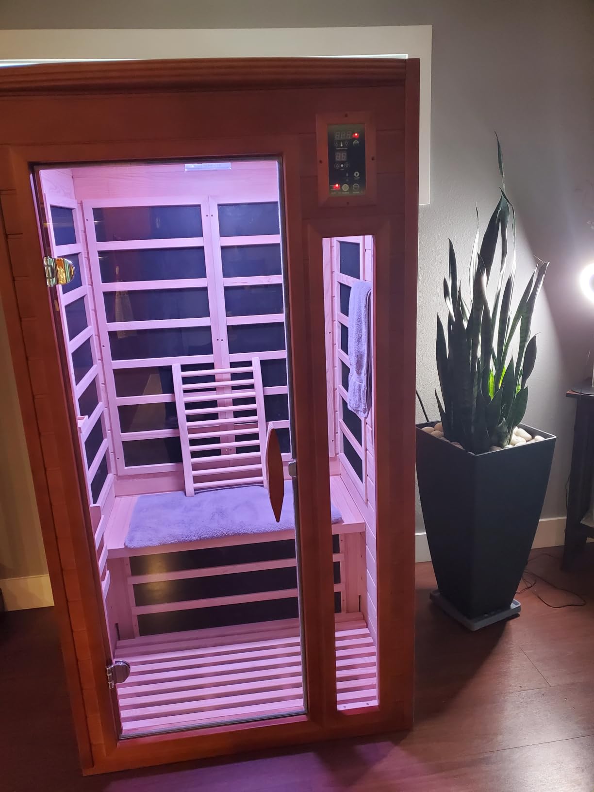 DYNAMIC SAUNAS Venice Elite 2-Person Infrared Sauna with Red Light Therapy | 2-Person Spacious Indoor Dry Heat Sauna for Home & Gym, Low EMF FAR, 360° Heating, Bluetooth, Long-Lasting Canadian Hemlock customer photo 1