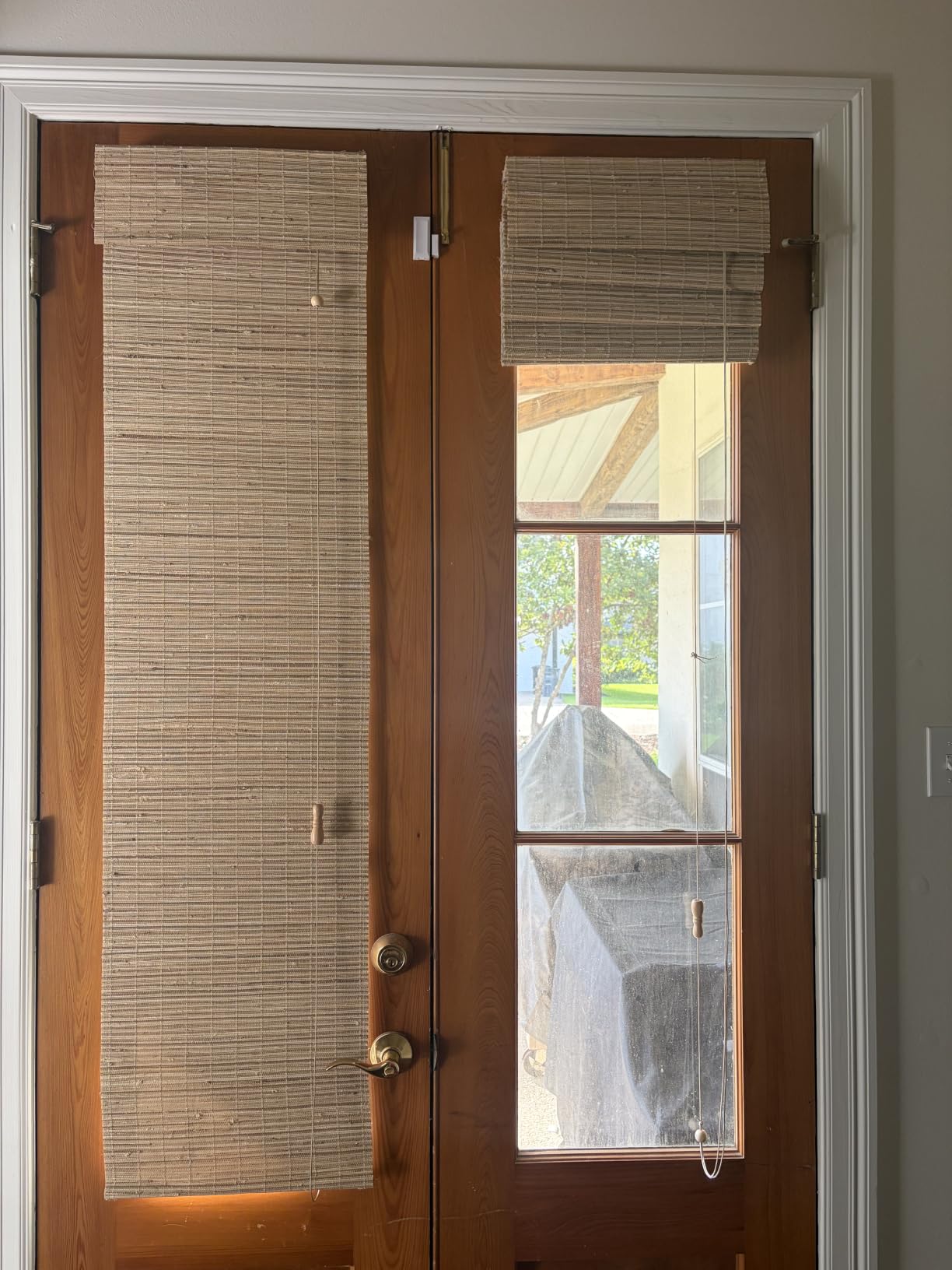 Bamboo Roman Shades, Cordless Walnut Custom Blackout Room Darkening Woven Wood Shades, Natural Bamboo Window Shades for Indoor Windows customer photo 2