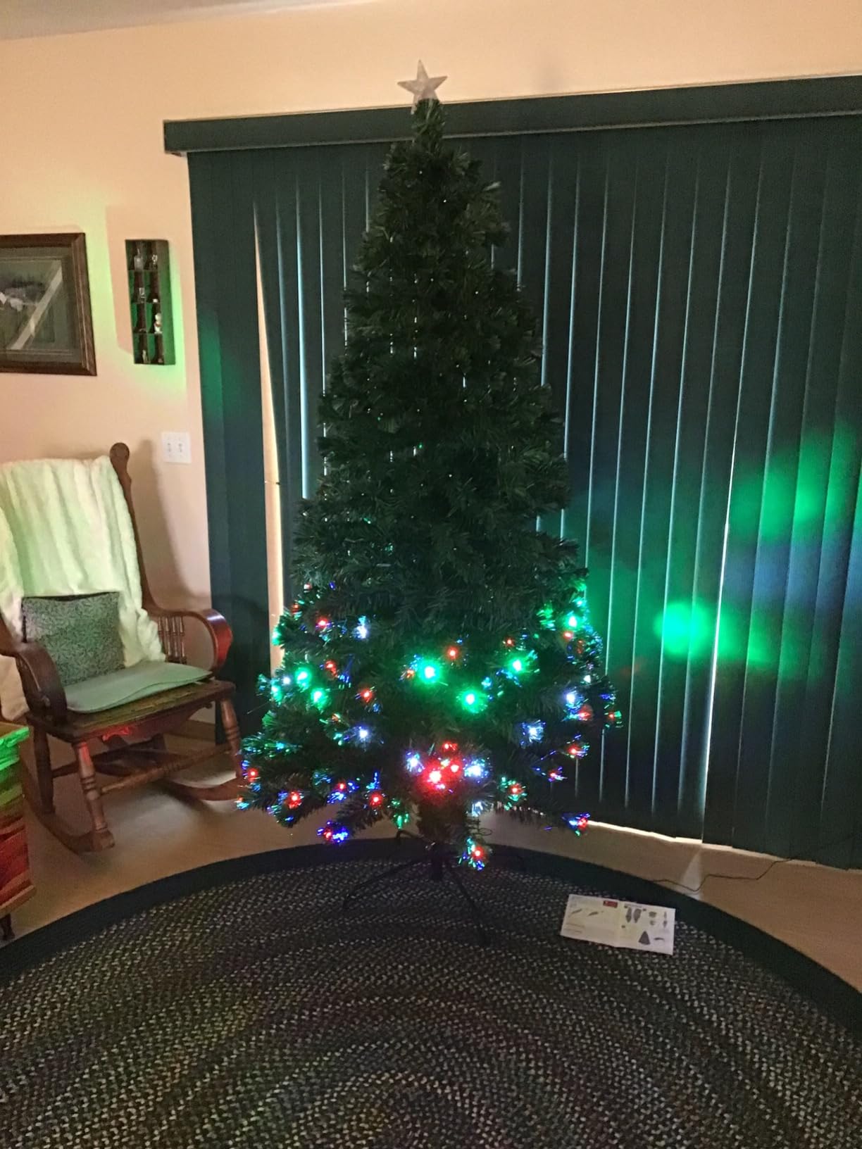 Best Choice Products 6ft Pre-Lit Fiber Optic Artificial Pine Christmas Tree, Holiday Décor Centerpiece w/ 230 Multicolored LED Lights, 8 Sequences, Foldable Stand customer photo 2