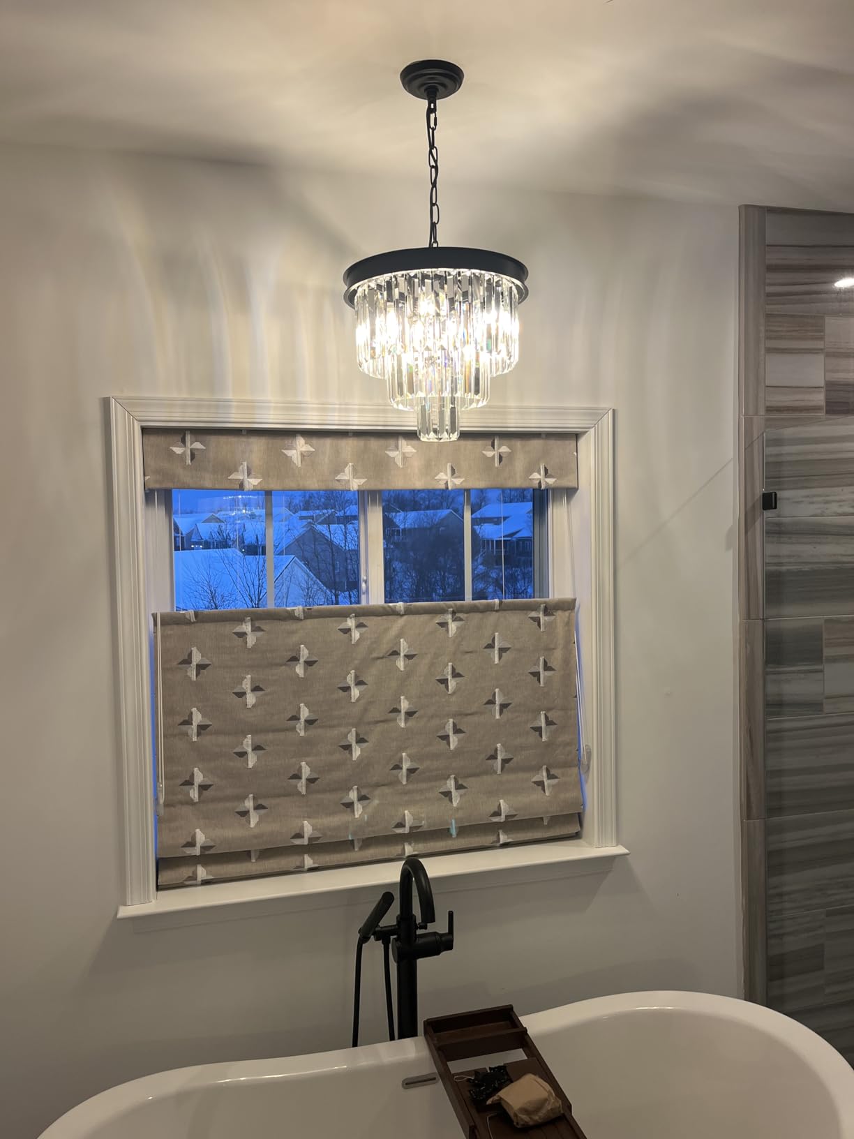 Large Crystal Chandelier Modern Black 30