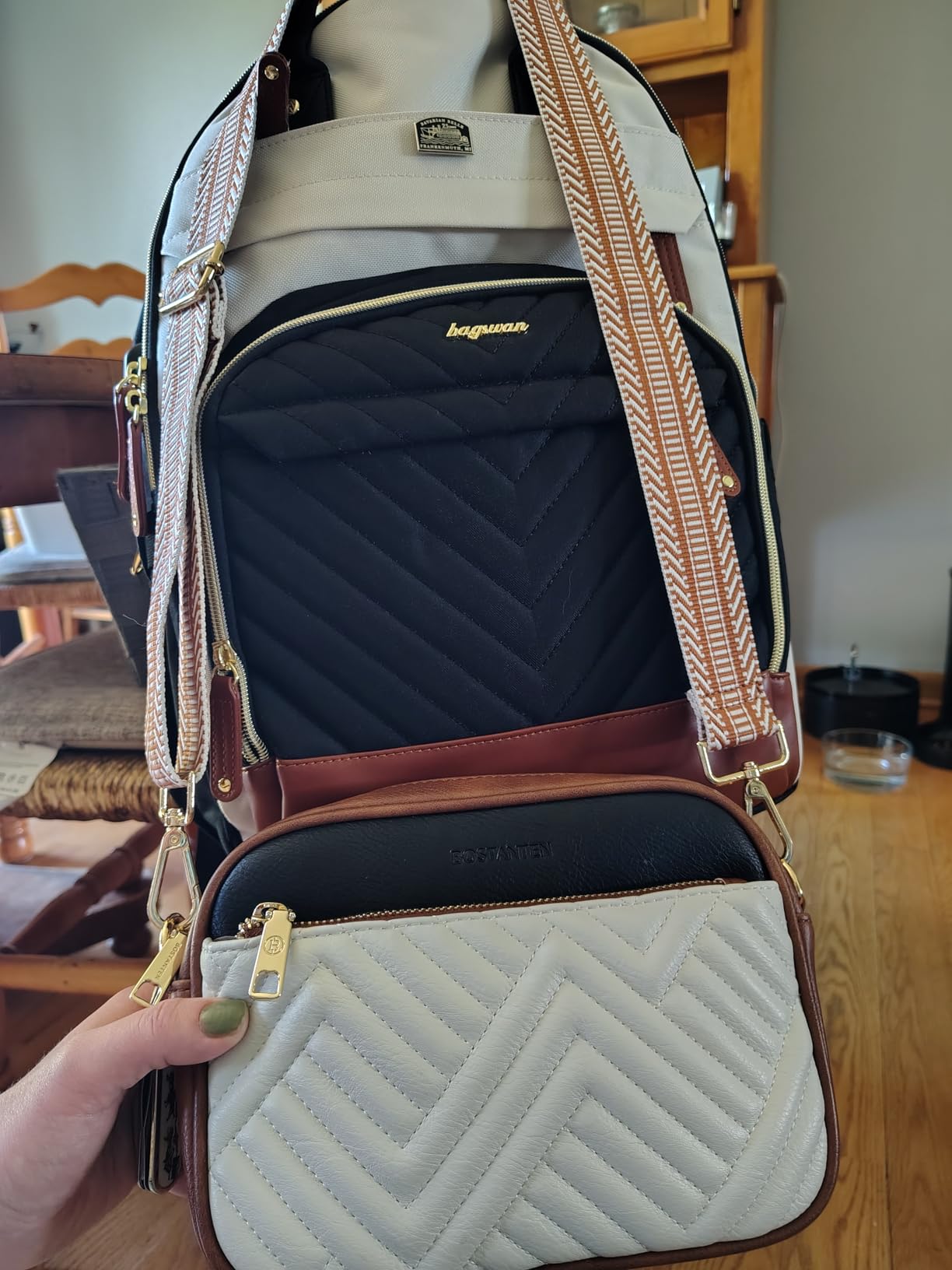 Laptop Backpack for Women Bag - 15.6 inch Work Travel Backpack with USB Charger College Bookbag Waterproof Business Computer Backpack Anti-theft Casual Backpacks for Nurse Teacher Beige Black Brown customer photo 1