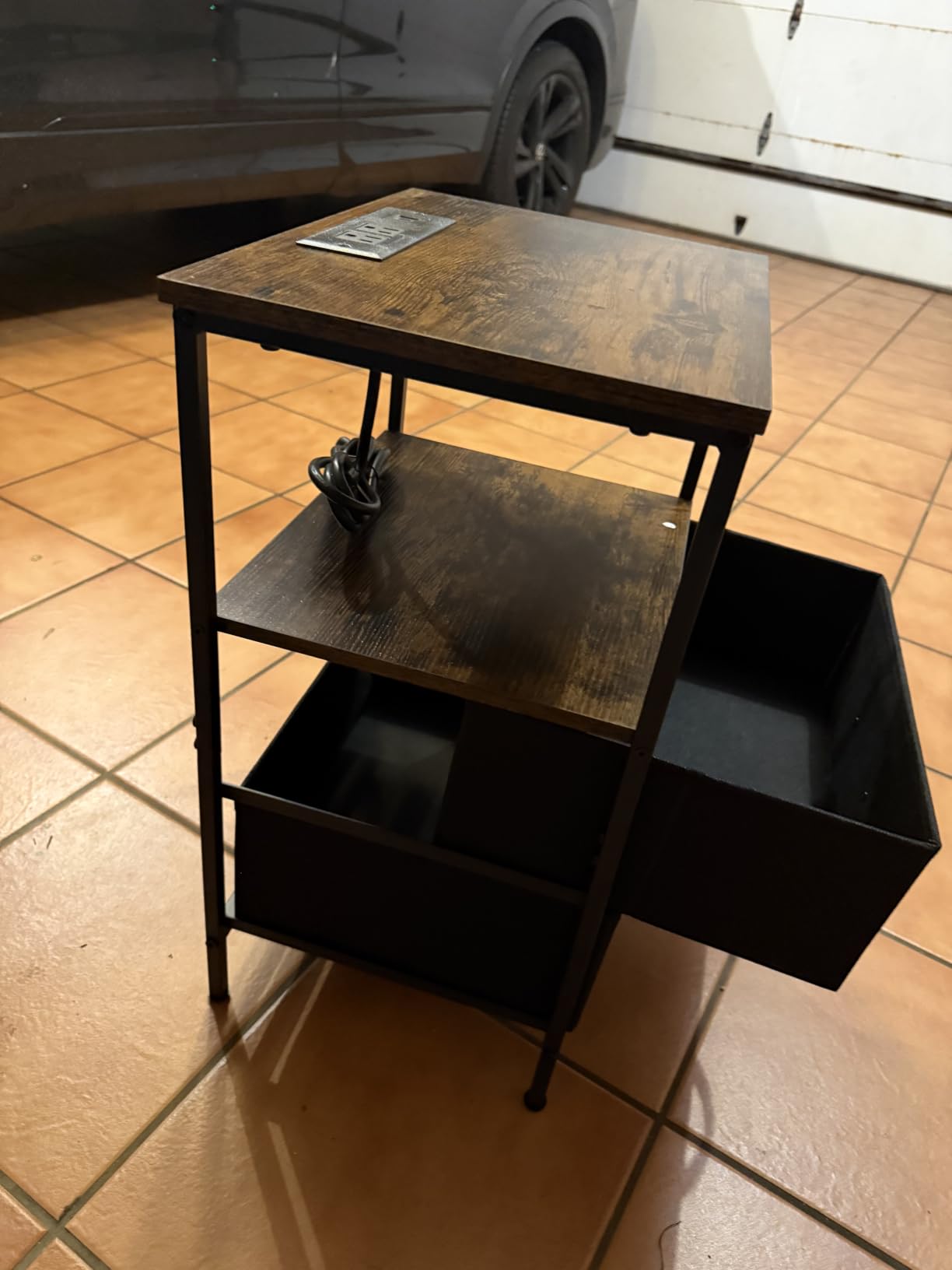 Huuger Nightstand with Charging Station, 27.6 Inch Bedside Table,Side Table customer photo 2