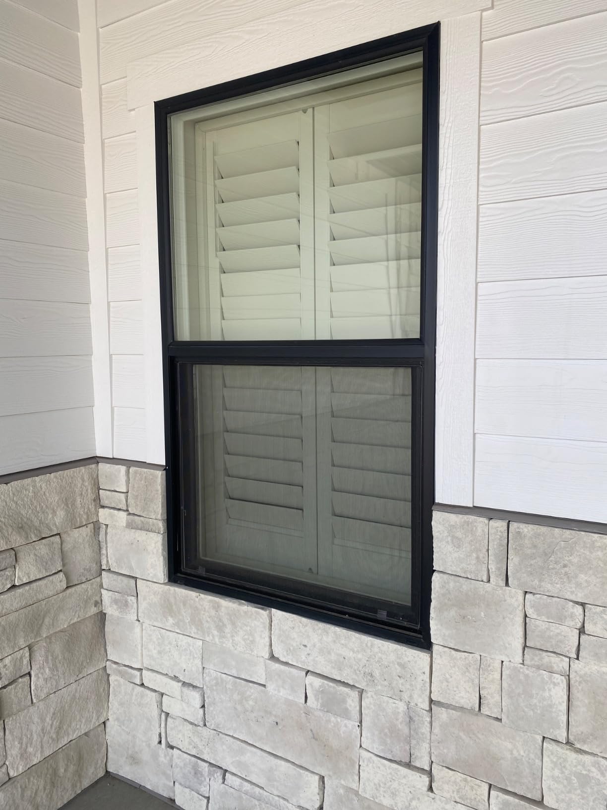 SHUTTER WORKS Wood Plantation Shutters for Interior Windows | Painted Wood Shutters | Shades of White & Gray | Fully Customizable customer photo 1
