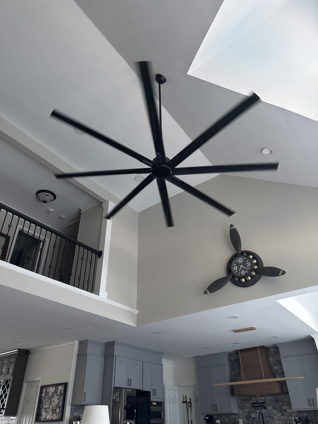 ZMISHIBO 96 Inch Industrial Ceiling Fan without Light, 8 Aluminum Blades customer photo 1