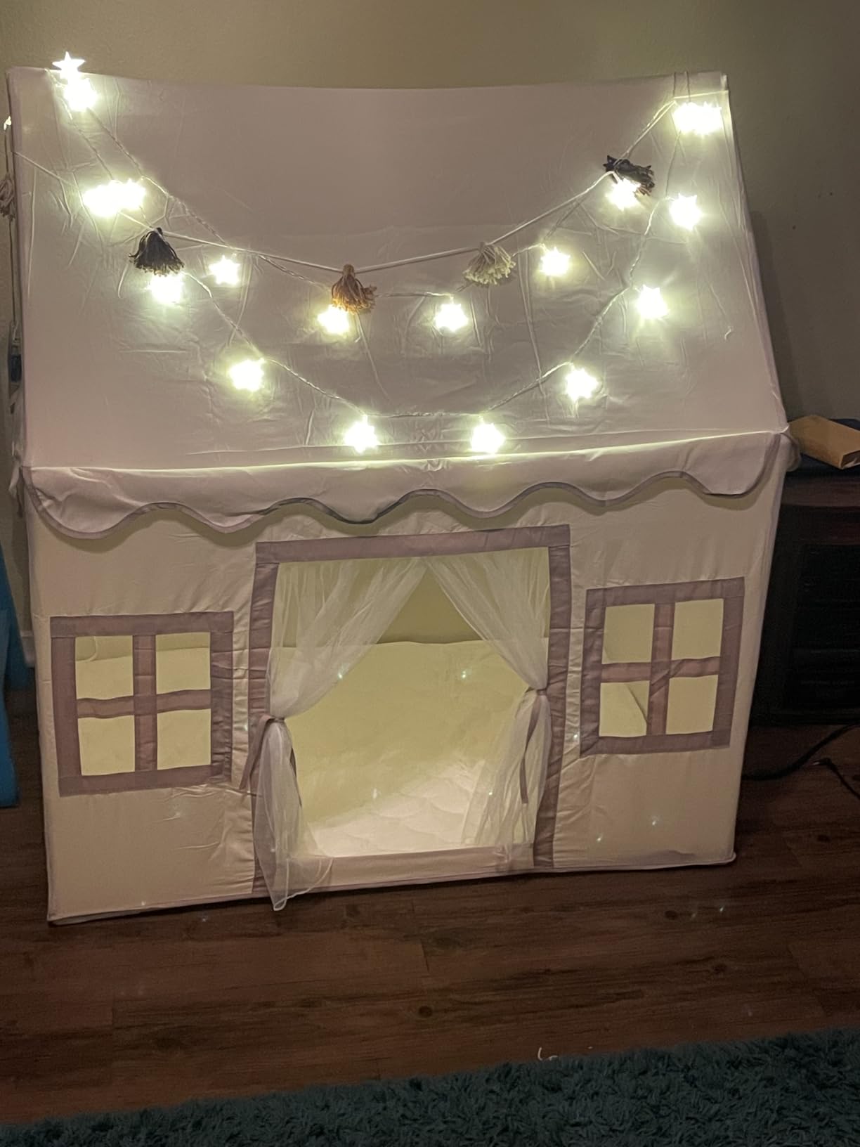 Kids Play Tent Indoor: with Mat, Tassel Garland - Girl Tent Indoor Playhouse for Kids Toys for Boy Girl Birthday Gift customer photo 1