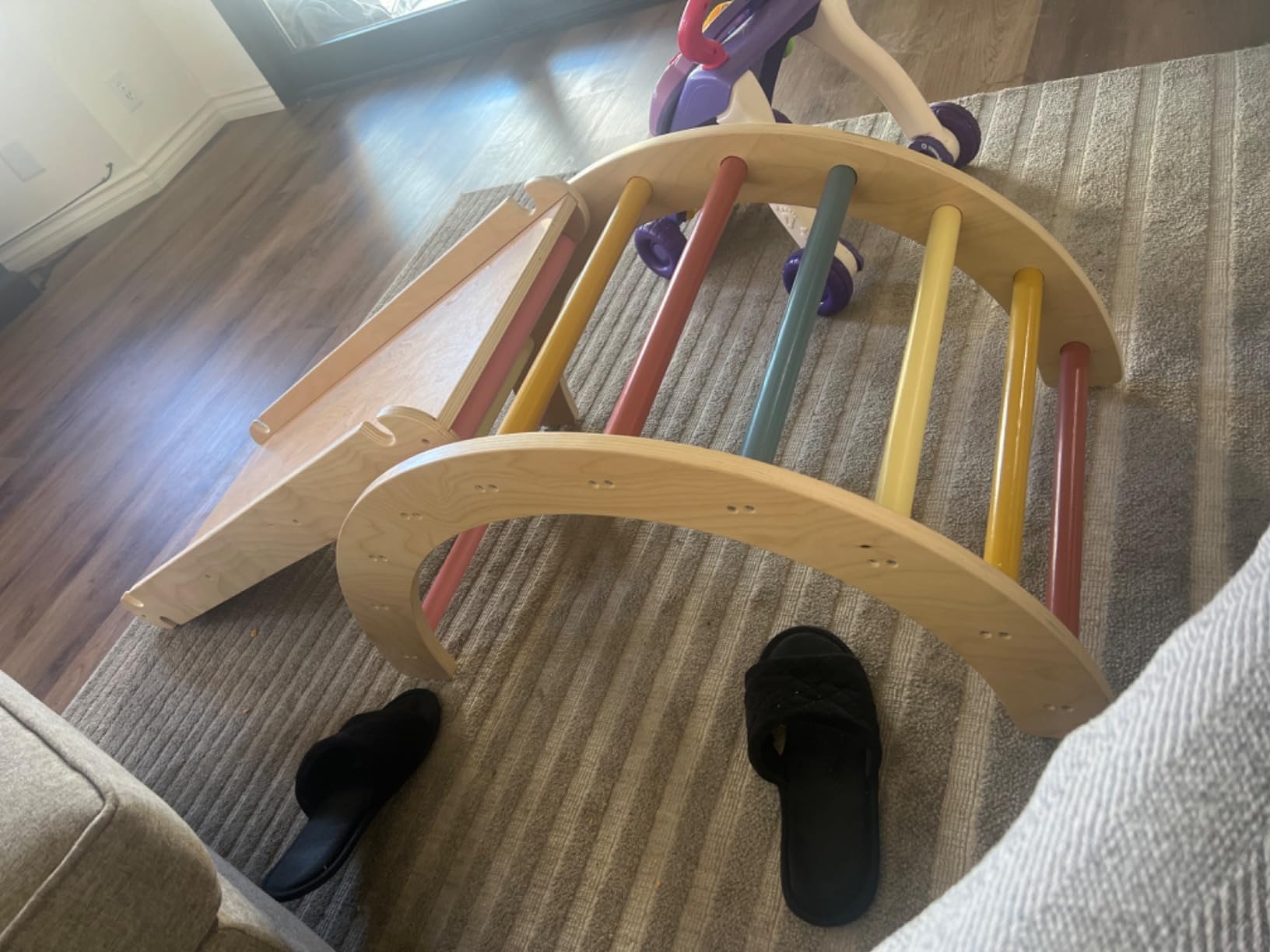 LOL-FUN Foldable Pikler Triangle Climbing Toy with Slide for Toddlers 1-3 customer photo 1
