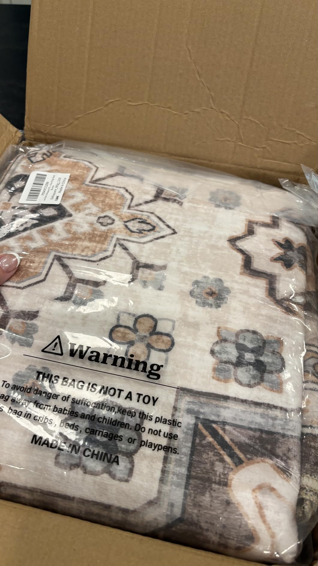 cotiled 6x9 Area Rug for Living Room, Washable, Traditional, Beige customer photo 2