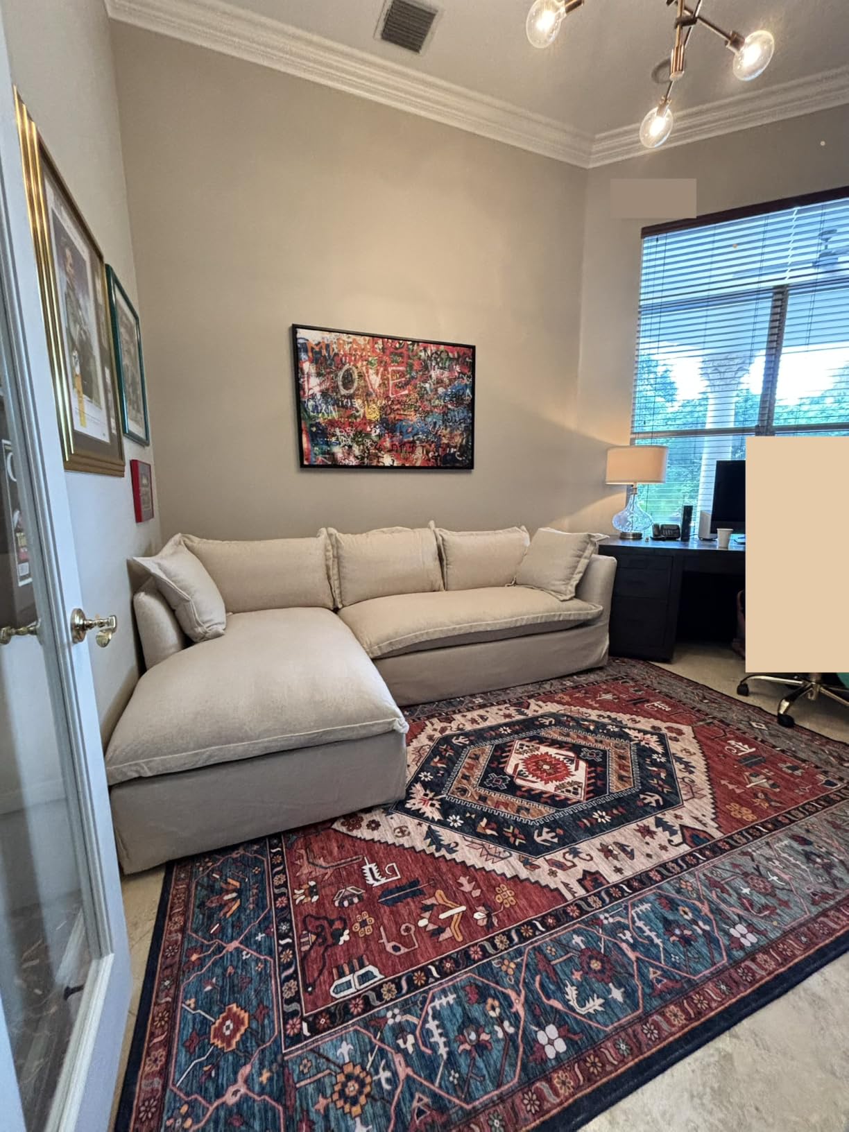 SERISSA 5x7 Washable Non Slip Boho Area Rug for Living Room，Rust | Ultra Soft Vintage Oriental Carpet Low-Pile Distressed Tribal Throw Carpet for Bedroom Dining Room Dorm Office Home Decor customer photo 2
