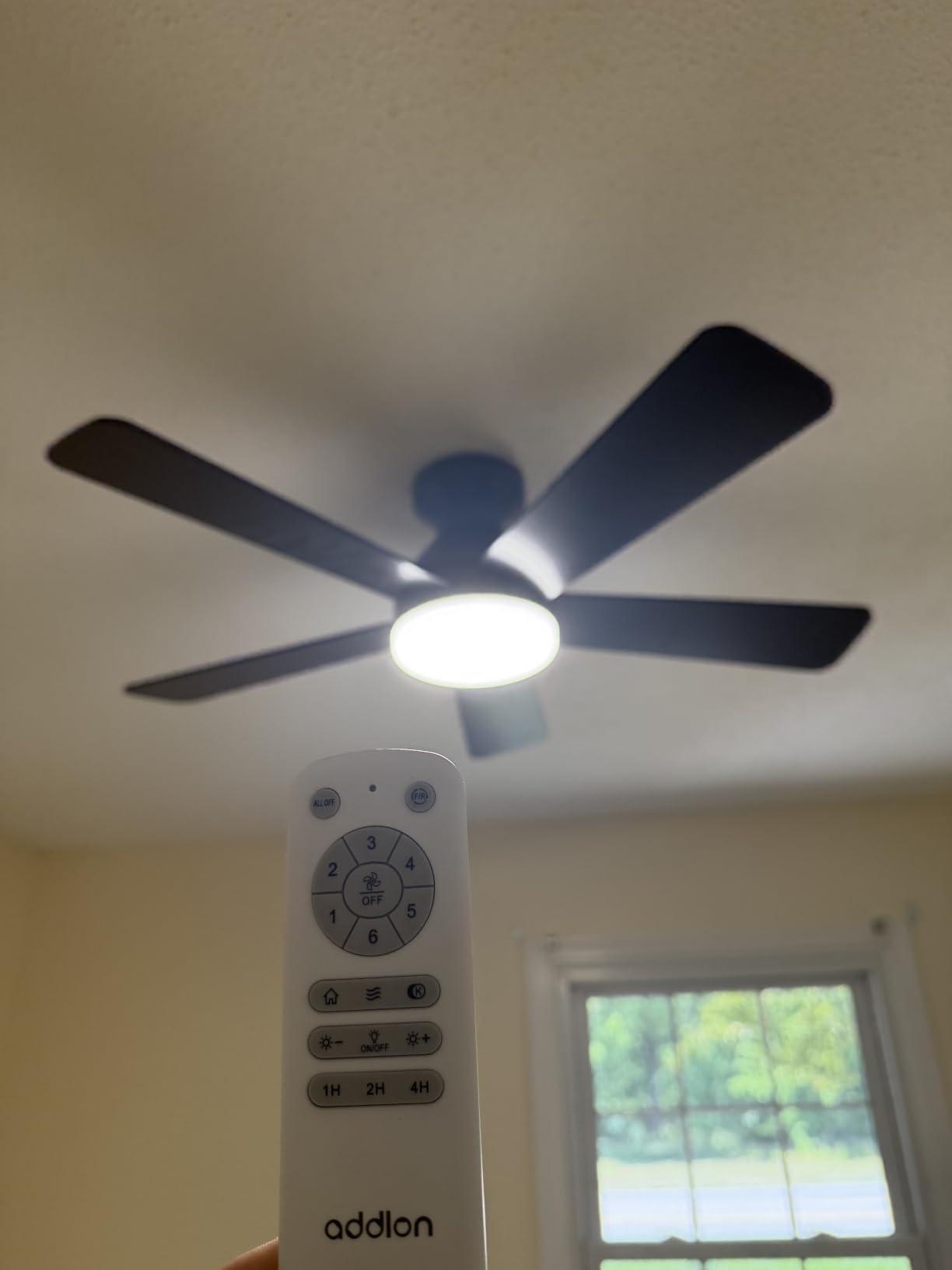 addlon 52 Inch Black Low Profile Ceiling Fans with Lights and Remote customer photo 2