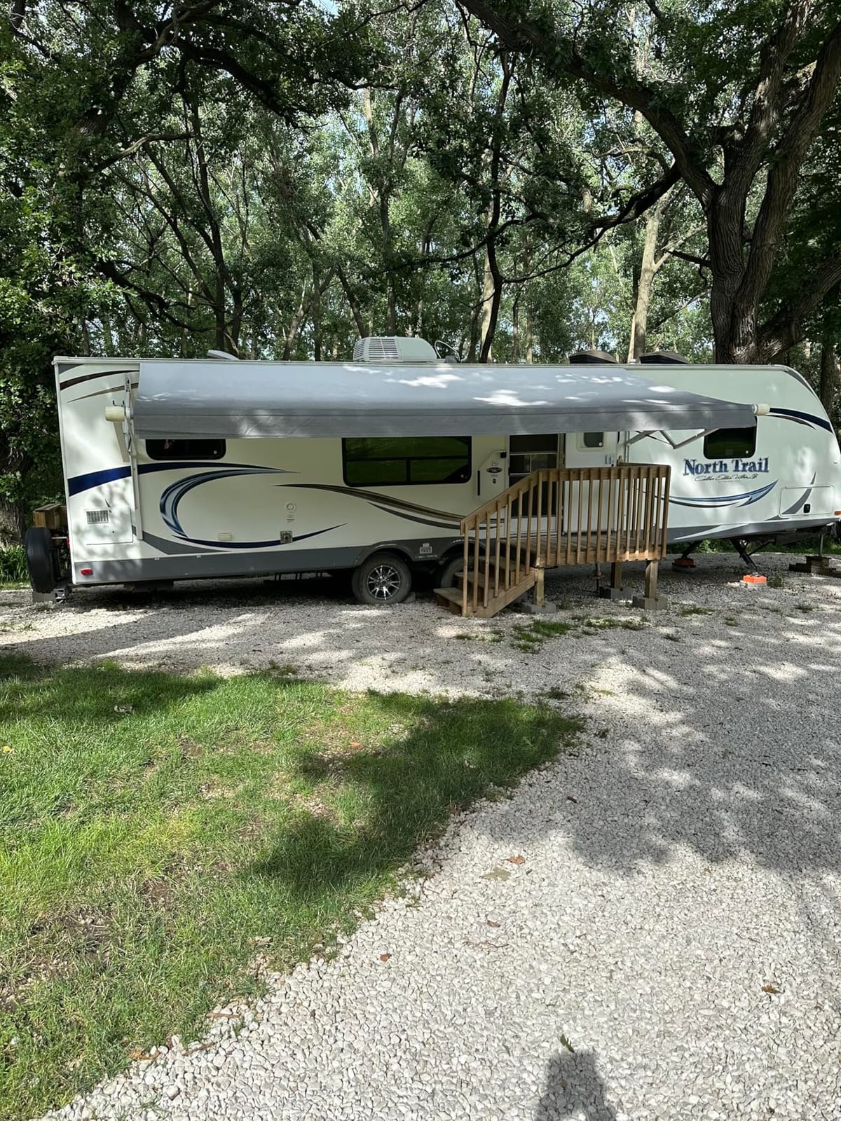 RV Awning Fabric Replacement,Camper Awning Replacement,19.5 oz 5-Layer Heavy Duty Waterproof Vinyl Universal RV Awning Fabric for All Brands Camper,Trailer, Motorhome,Smoke Grey 15'2'' customer photo 1