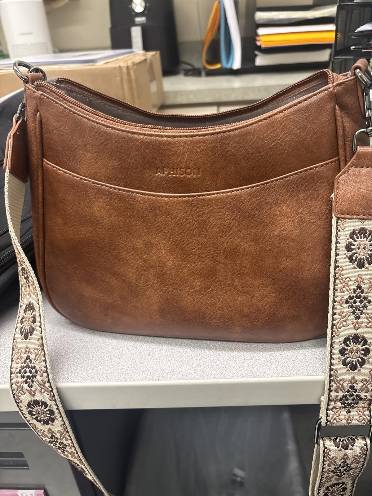APHISON Trendy Leather Crossbody Purse, Women's Shoulder Handbag customer photo 1