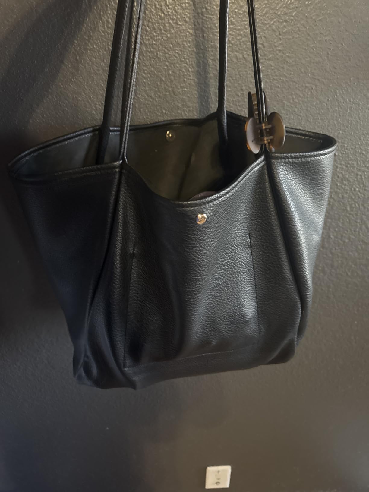 Oversize Pu Leather Tote Women Weekender Bag Shopper Handbag Travel Purse customer photo 2