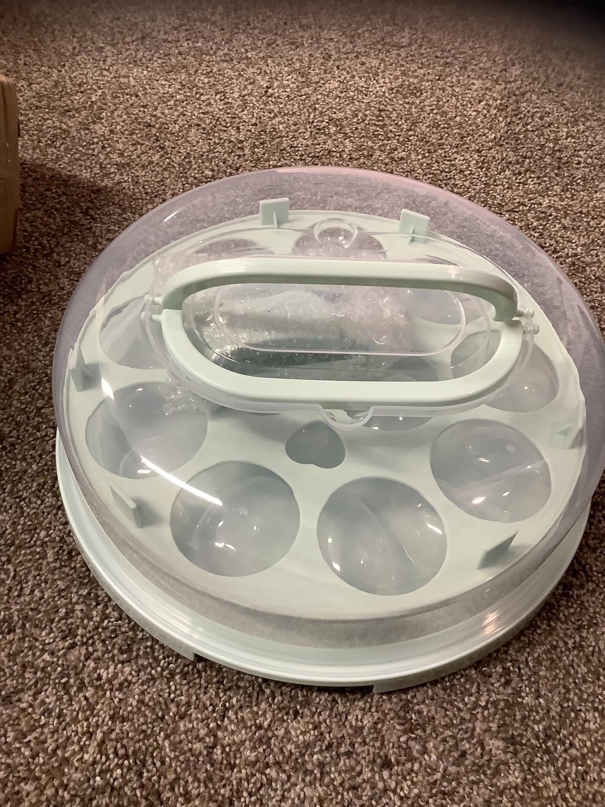 Ohuhu Cheesecake Container, Cake Pie Carrier BPA-Free up to 10'' Cake - Cupcake Containers with Lid and 2 Handles 4-in-1 Multipurpose Cake Keeper Holder Platter for Pie Devil Eggs Perfect Gifts customer photo 1