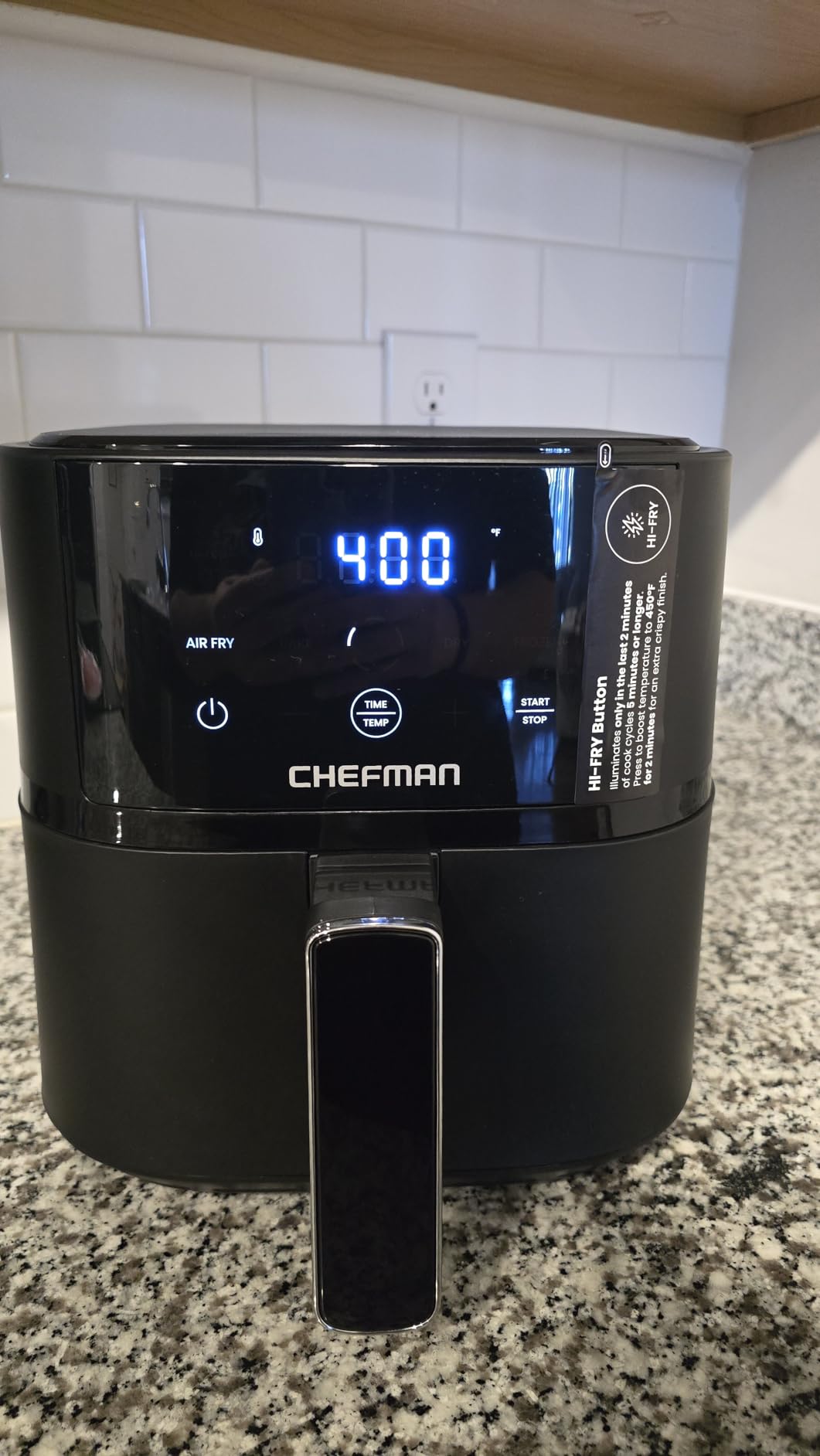 Chefman Air Fryer – 4 QT Compact Airfryer for Quick & Easy Meals in Minutes, Features Hi-Fry Technology for Extra Crisp, Touchscreen Controls with 4 Presets, Nonstick & Dishwasher Safe Basket - Black customer photo 1