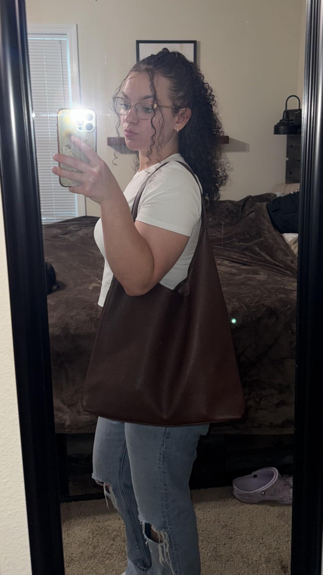 Hobo Bags for Women Soft Vegan Leather Shoulder Handbag Slouchy Tote Purses customer photo 1