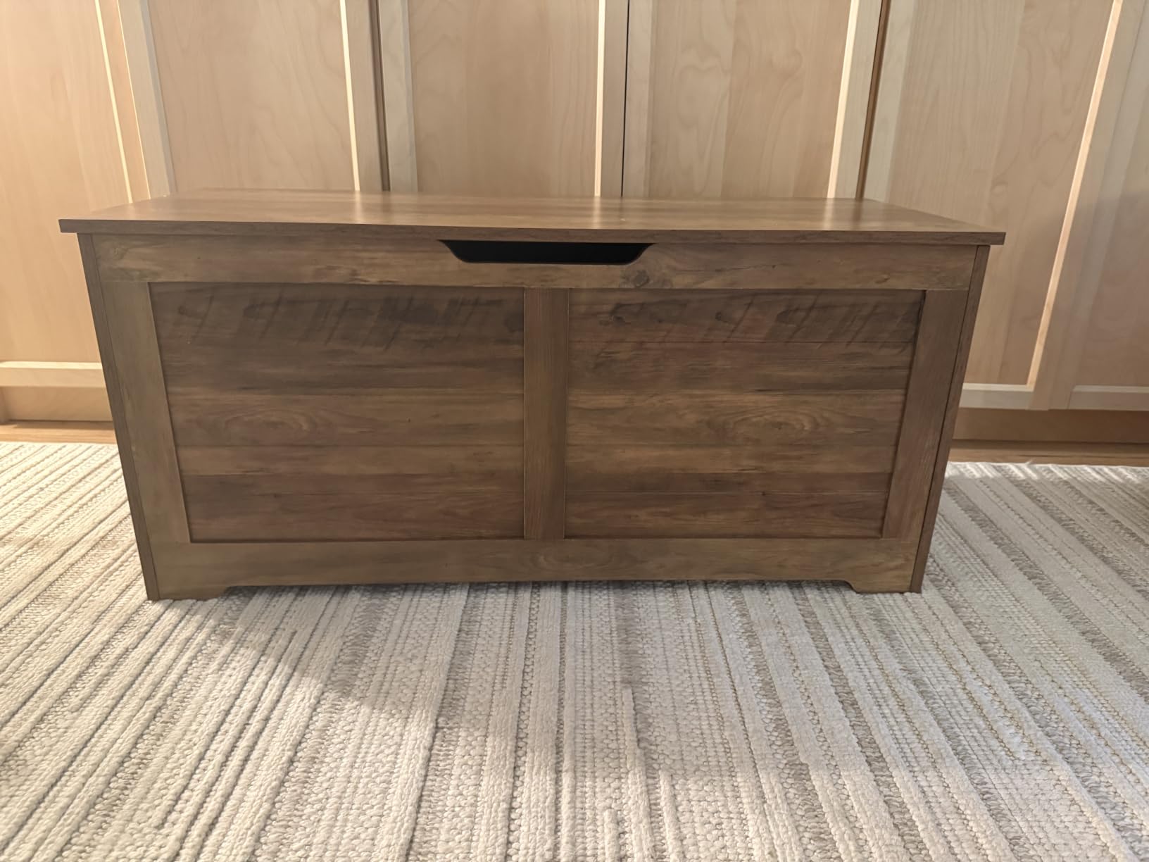 VASAGLE Storage Chest, 39.4 Inches Width Bench with 2 Safety Hinges customer photo 1