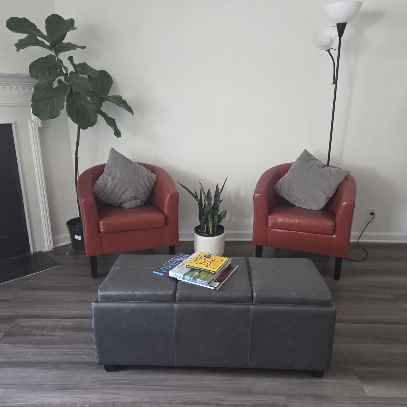 BELLEZE Accent Barrel Chair, Set of 2 Linen Round Club Tub Sofa Corner Chair with Flared Legs and Cozy Soft Padding for Living Room Bedroom Waiting Room - Beige customer photo 1