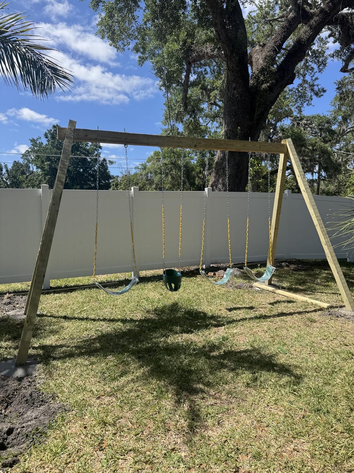 DECORLIFE Toddler Swing, Baby Swing Outdoor –High Back Full Bucket Swing Set, 330lb Capacity, Safety Design, Plastic-Coated Chains and Quick-Snap Carabiners for Backyard, Playground customer photo 1