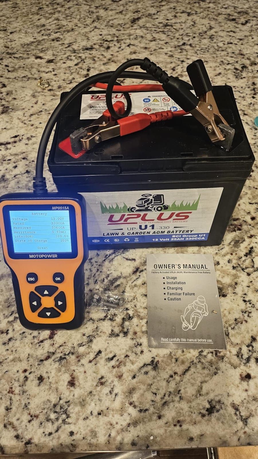 UPLUS U1 Riding Lawn Mower Battery, 12V 330CCA for Garden Tractors customer photo 1