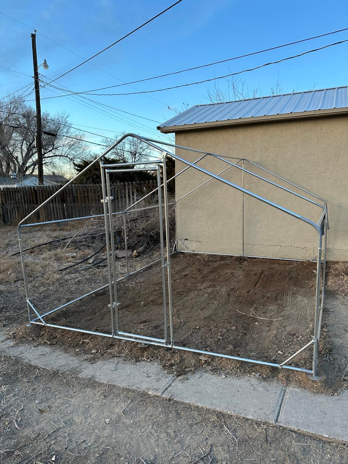 Outdoor Metal Chicken Coop Large Walk-in Poultry Cage Spire-Shaped Chicken Run with Waterproof and Anti-Ultraviolet Cover for Outside,Backyard and Farm,13' L x 9.8' W x 6.4' H customer photo 2