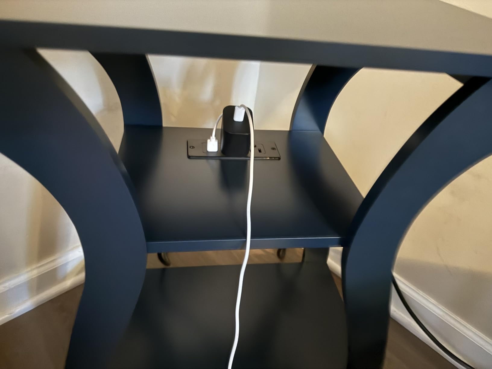 FROMJBEST End Tables Living Room Set of 2 with Charging Station, Black customer photo 2