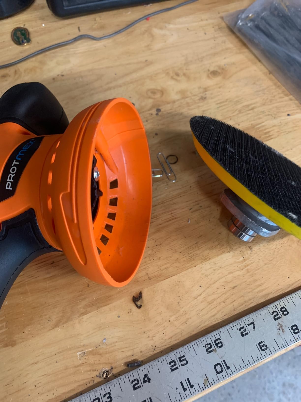 Protmex Cordless Car Buffer Polisher w/ 2x2000mAh 21V Batteries, Orange customer photo 2