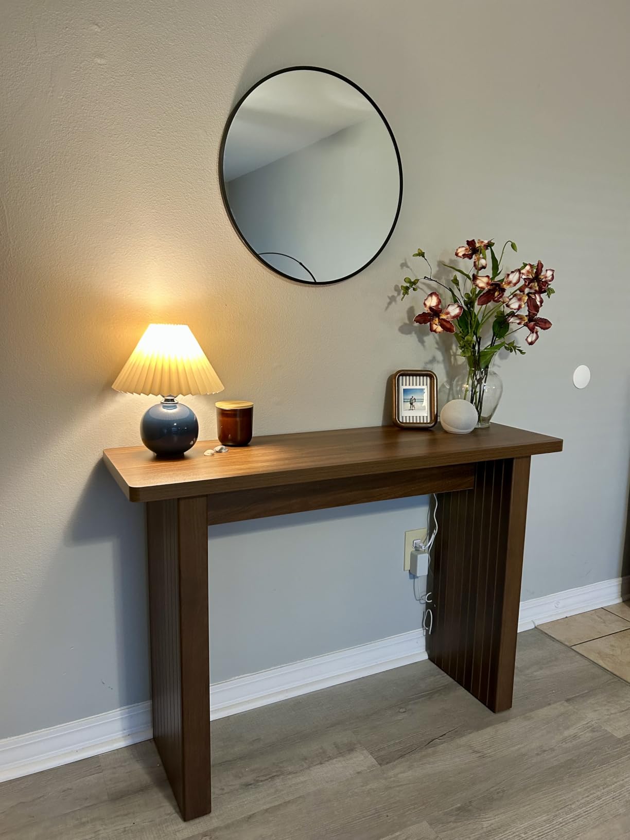 VooBang Black Round Bathroom Mirror 30