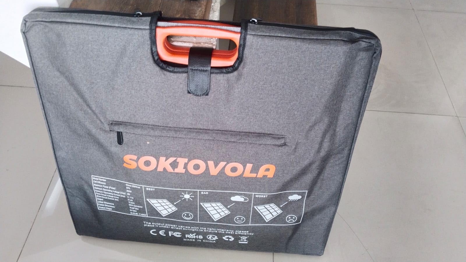 SOKIOVOLA 100W Portable Solar Panel MC-4 Foldable Solar Panel Charger Kits 18V IP68 Waterproof Lightweight and Compact for Small Power Station RV Travel Outdoor Activities customer photo 2