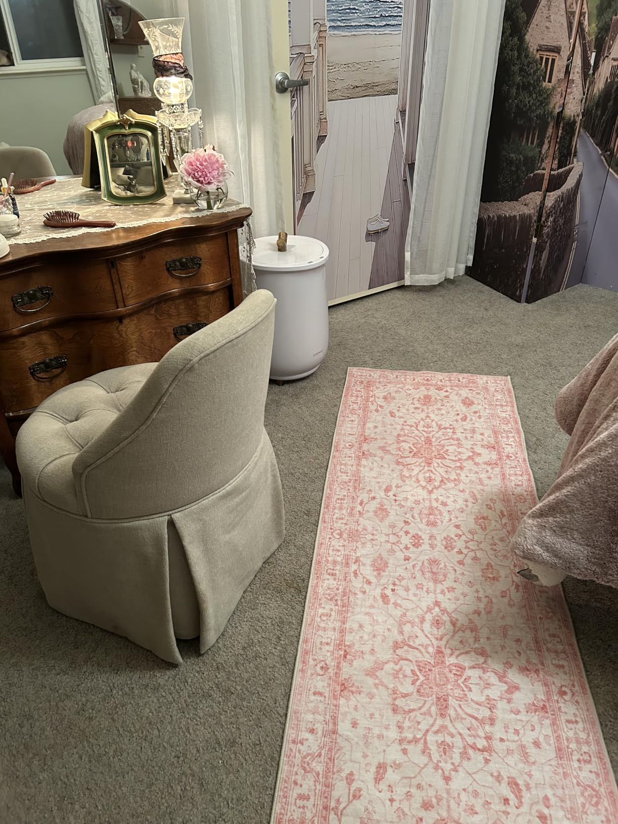 RELEANY Washable Area Rug, 8'x10', Brick/Brown/Green customer photo 2
