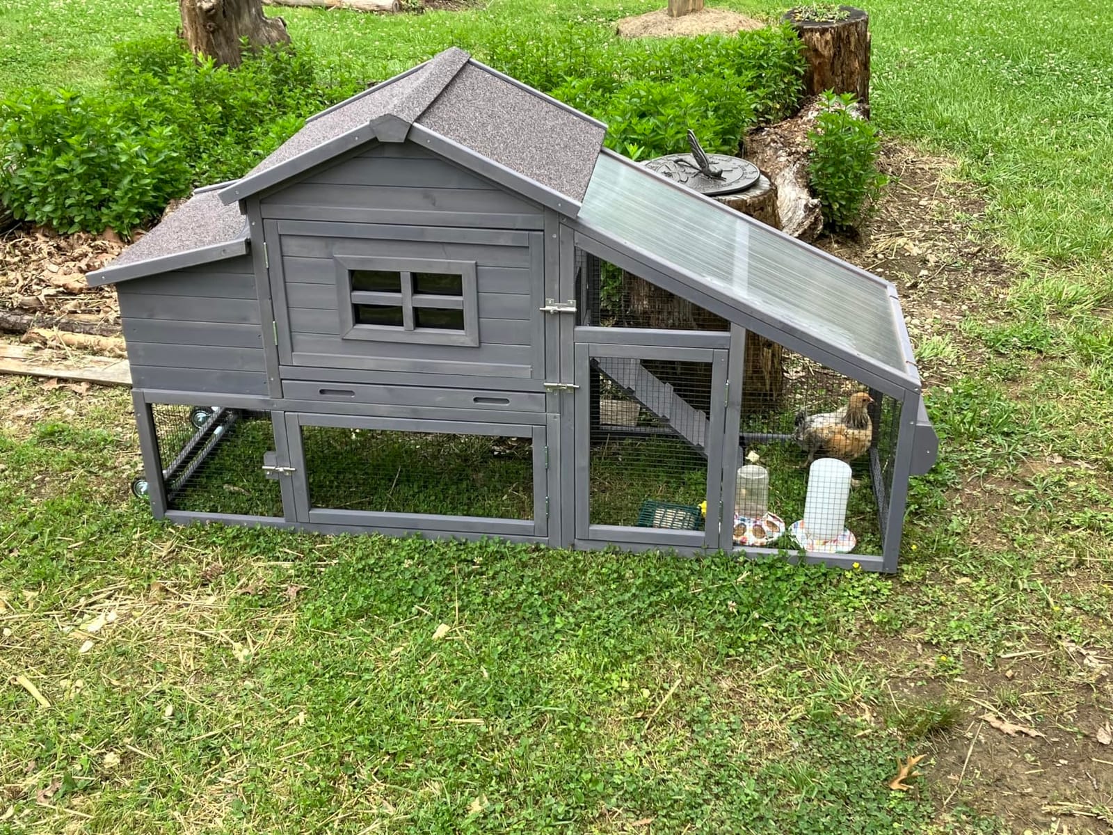 Aivituvin Chicken Coop Mobile Hen Coop, Large Poultry Cage with Wheels Outdoor Backyard Chicken House customer photo 2