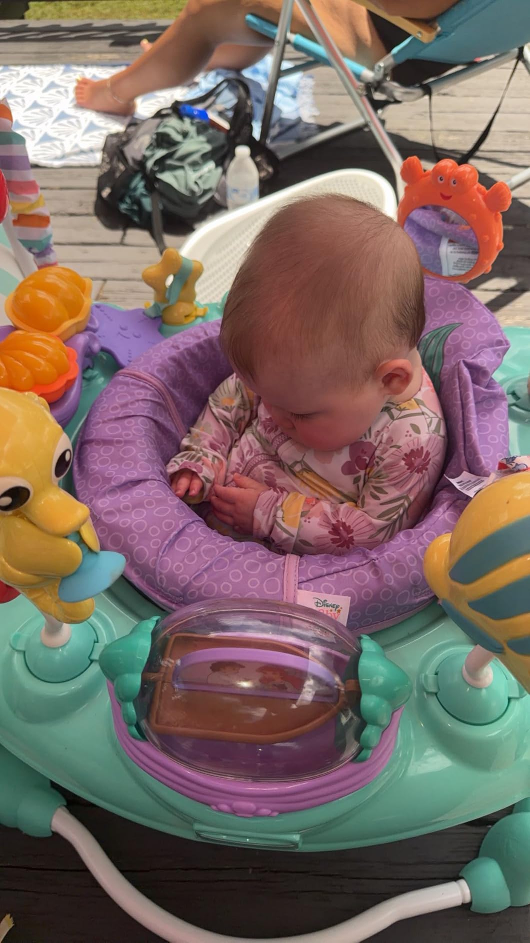 Bright Starts Disney The Little Mermaid Sea of Activities Baby Activity Jumper with Interactive Toys, Lights & Music with Disney Princess Ariel, 6-12 Months (Blue) customer photo 1
