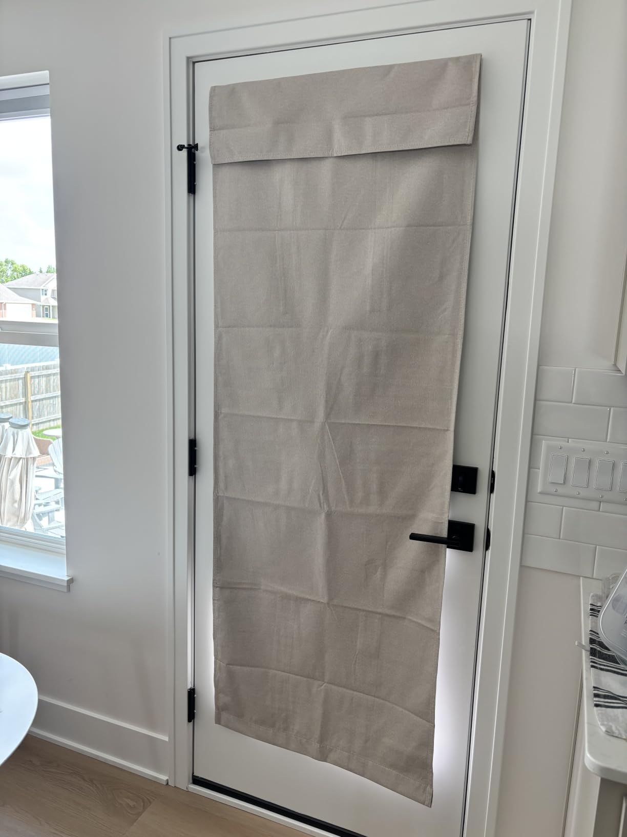 HOMEIDEAS 100% Blackout Linen Door Curtains for French Door 26x68 Inch customer photo 1