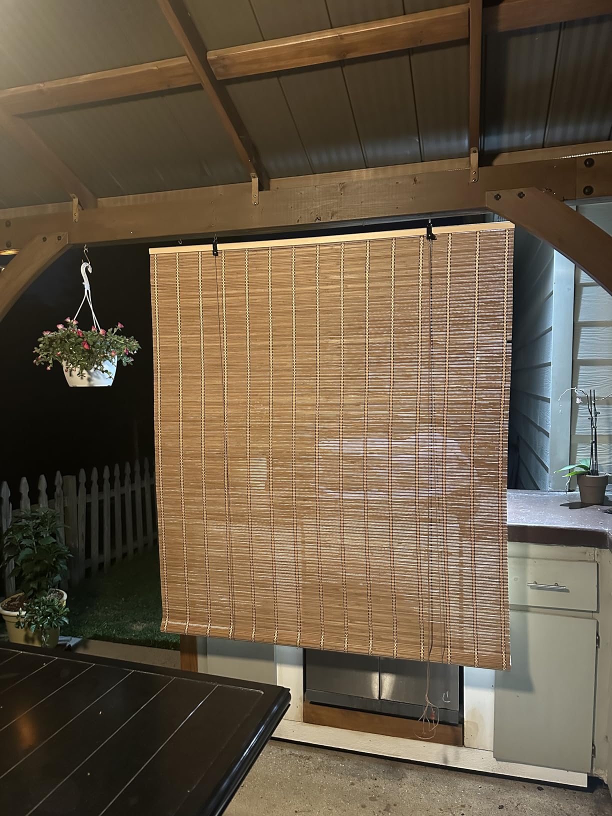 XIUXIU Bamboo Roller Shades Roman Shades for Window Roll Up Blinds for Home Light Filtering Indoor Outdoor Patio A24 W x 48