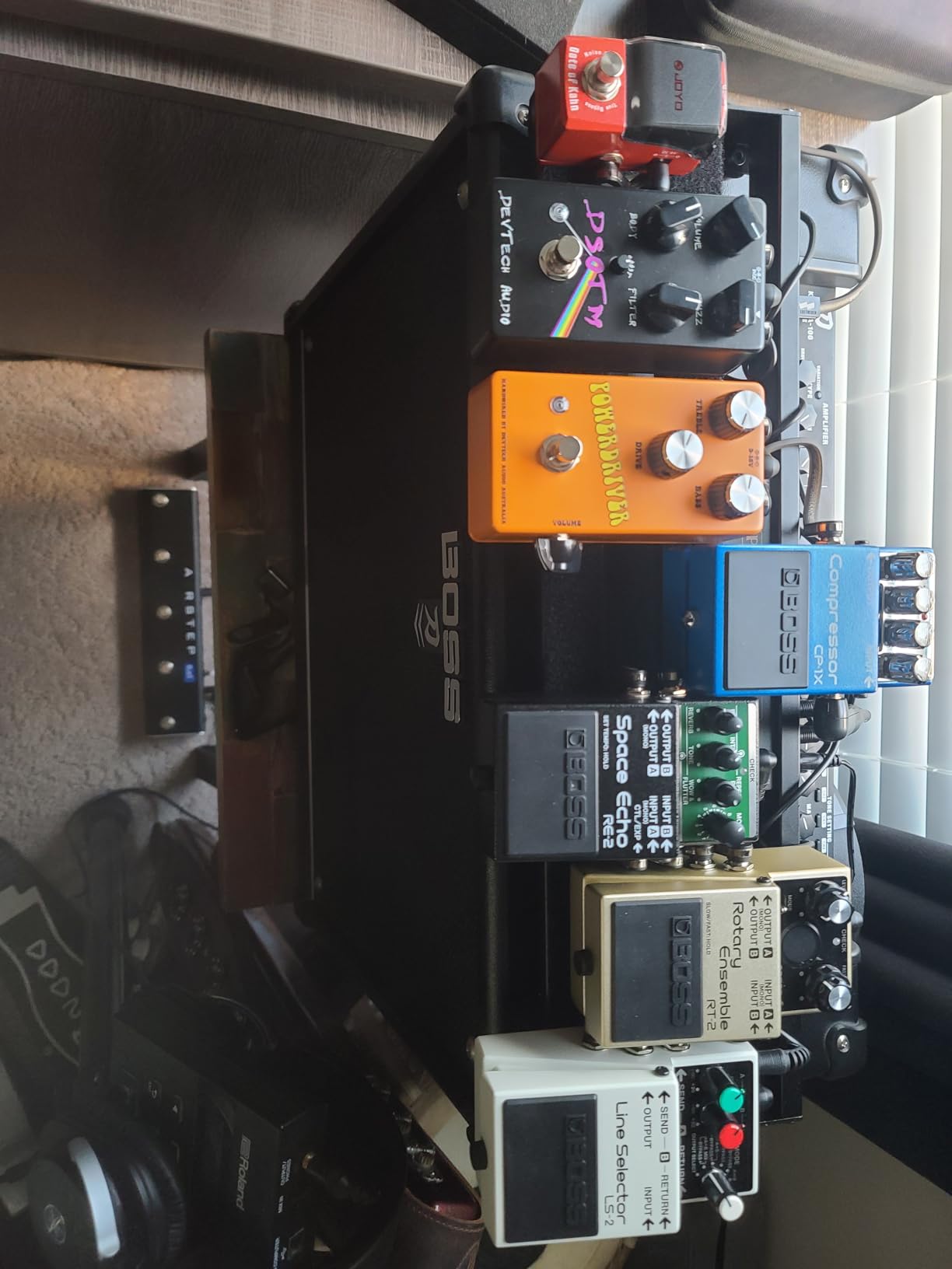 LEKATO Pedalboard, Pedal Board with Built-in Power Supply, 19x12.2x1.8